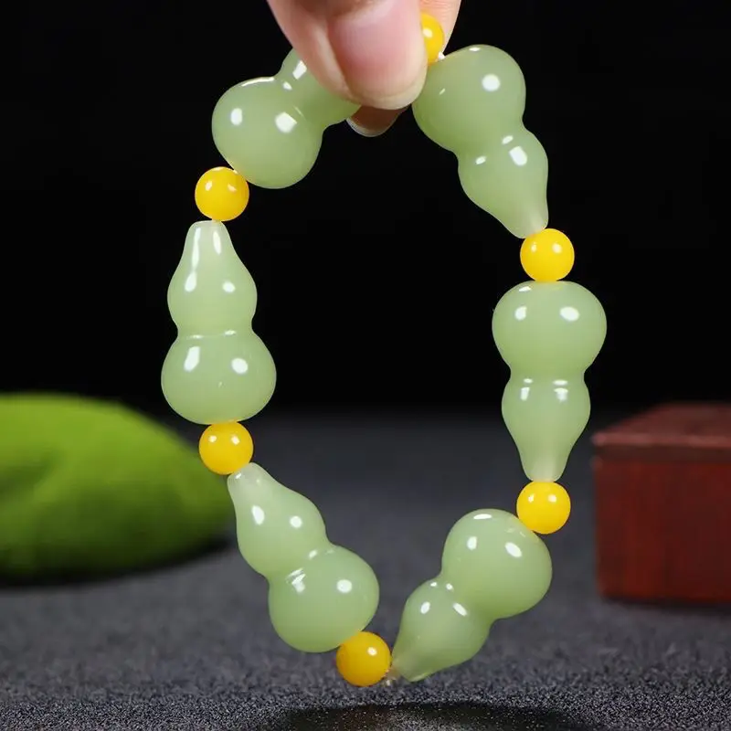 

Hetian нефритовый браслет мужской и женский сине-белый нефритовый браслет из тыквы натуральный