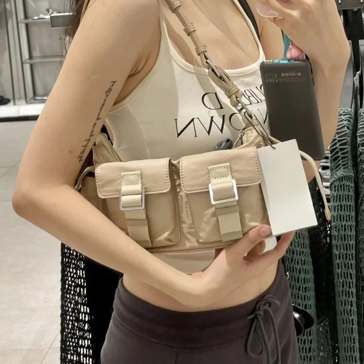 Women Bag New Fashion Y2K Girls Bag Lock Multiple Pockets Multifunctional Shoulder Bag Handbag Pures and Bags Crossbody Girl Bag