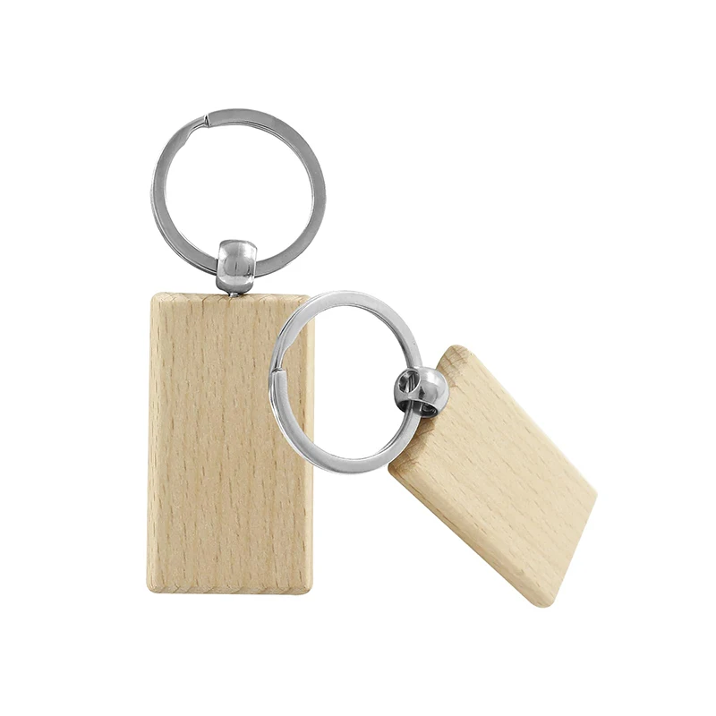 40Pcs Wood Keychain Blanks Wooden Blank Keychains