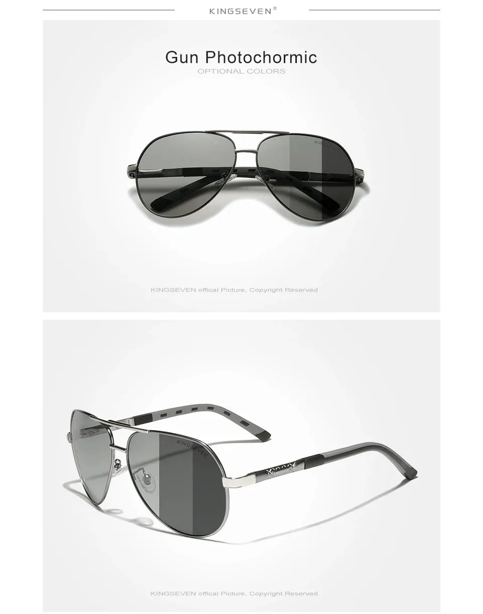 KINGSEVEN Marke Klassische Pilot männer Sonnenbrille Polarisierte UV400 HD Objektiv Luxus Retro Fahren Gläser Frauen Große Rahmen Brillen – Detail 12