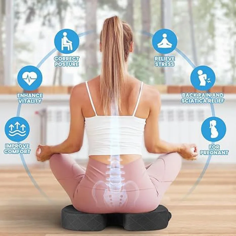 Ergonomic U-Shaped Memory Foam Seat Cushion Orthopedic Coccyx Pad Relieve Sciatica Tailbone Hemorrhoid Pain Portable Non-Slip Ch