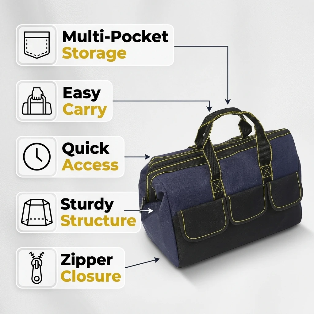 Oxford Canvas Waterproof Bag, Thick and Durable Type, Used for Tool Maintenance and Storage, Specialized Bag for Electricians