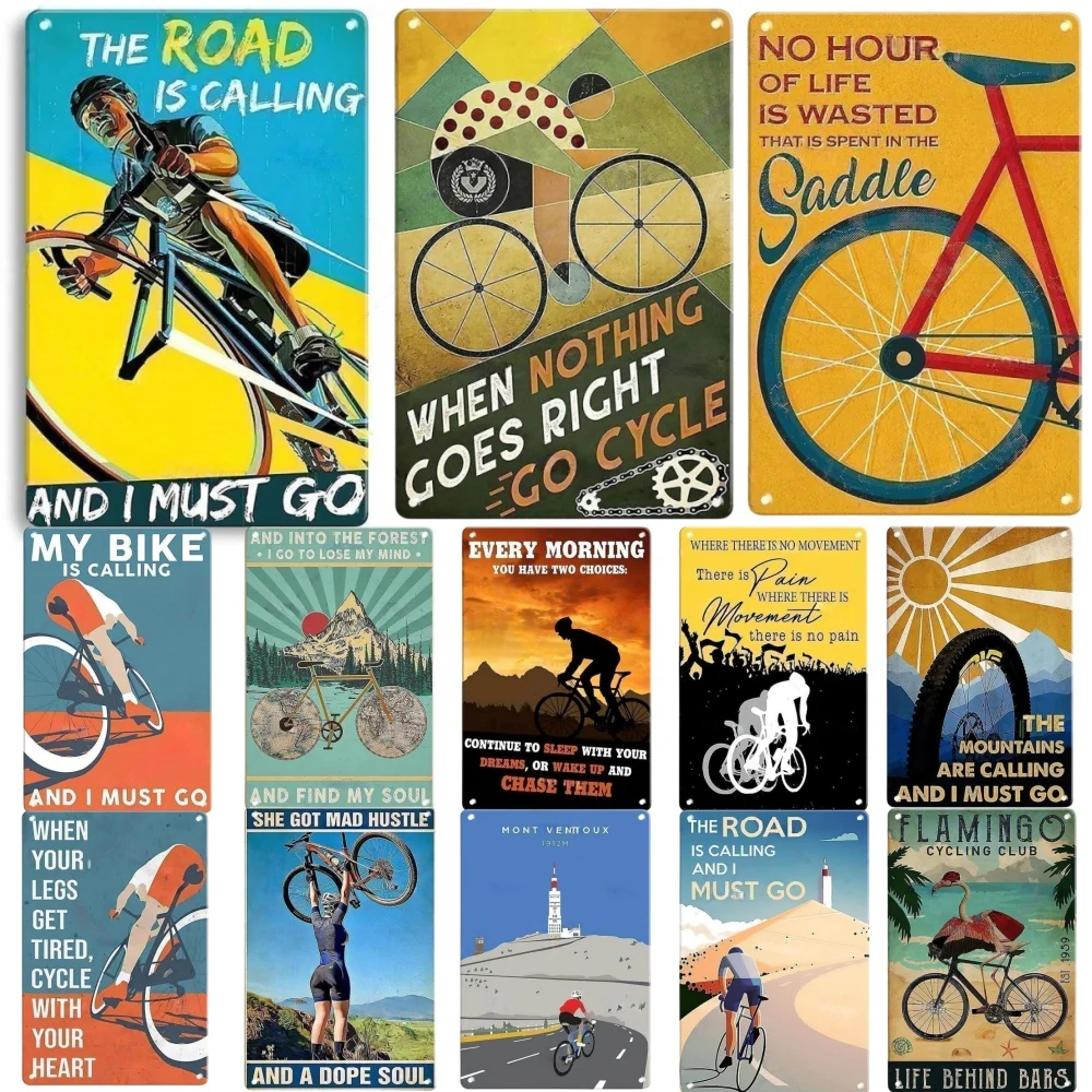 Bike Cycling Bicycle Tin Sign, - Vintage Cycling Gear avaliação e preço
