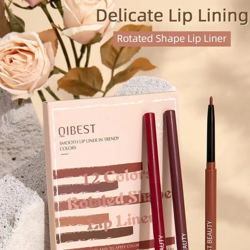 Lip Liner Potlood Set 12-delige Lipliners Set Waterdichte Matte Lipstick Set Non-stick Langdurige Lippotlood Lipkrijt Hoge