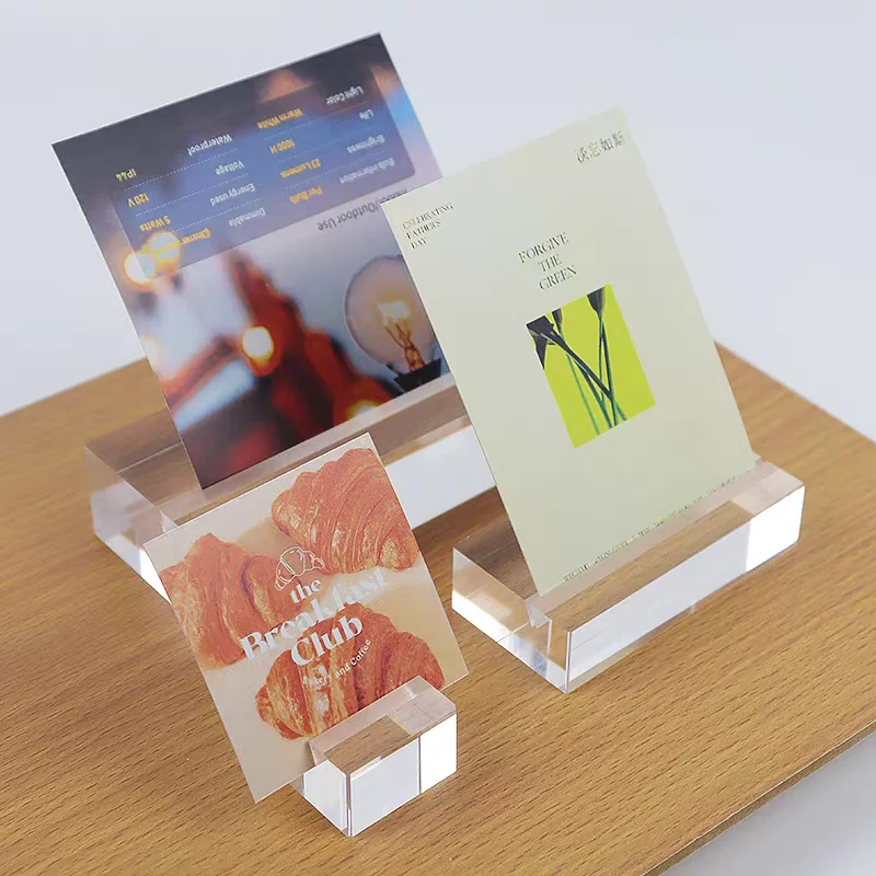 Acrylic Place Card Holder Display Stands Wedding Table Numbers Name Cards Holder Product Price Labels Slotted Card Stands
