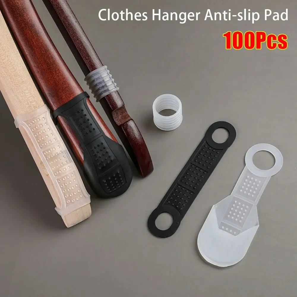 100Pcs Clothing Hanging Accessories Clothes Hanger Anti-slip Pad Pad Mat Transparent Hanger Strip Windproof Self-adhesive