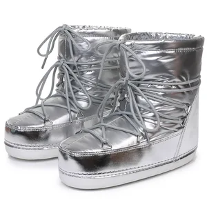 2024 Winter EAVES -Knöchelstiefel Frauen Schneestiefel Marke Design Klassische Testplattform Dwaterof nicht -Slip -Wasser Baumwollstiefel Frau Frau Frau 8 Hauptverkauf Bota de Nylon Female - №6