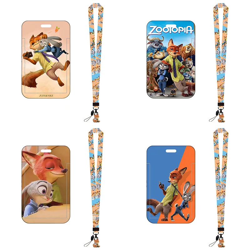 Disney Zootopia ID Badge Holder Lanyards Women Door Card Holders Neck Strap Keychain Pendant Credential Gift for Princess Girls