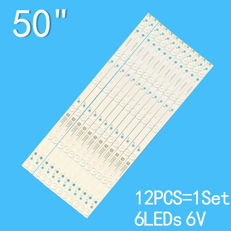 New 12pcs/Lot 6LED(6V) 471mm LED Backlight Strips for E50-C1 D50U-D1 D50-D1 500TT43 V3 V4 EVTLBM500P0601-DN-2