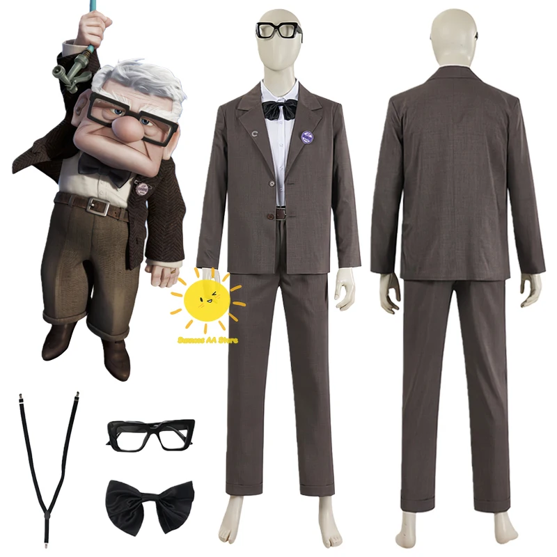 

Костюмы для косплея Beast Kingdom: Костюм Карла Фредриксена (пальто, рубашка, галстук-бабочка), очки. Для взрослых мужчин на Хэллоуин и карнавал.
