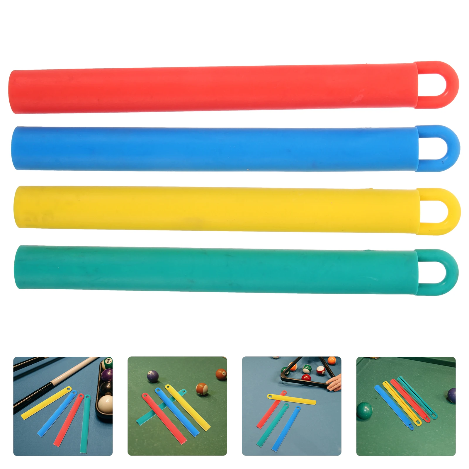 

4pcs Cue Hangers 19CM Red Yellow Green Blue Billiard Stick Holder Rubber Protector Pool Cue Protector Storage Solution