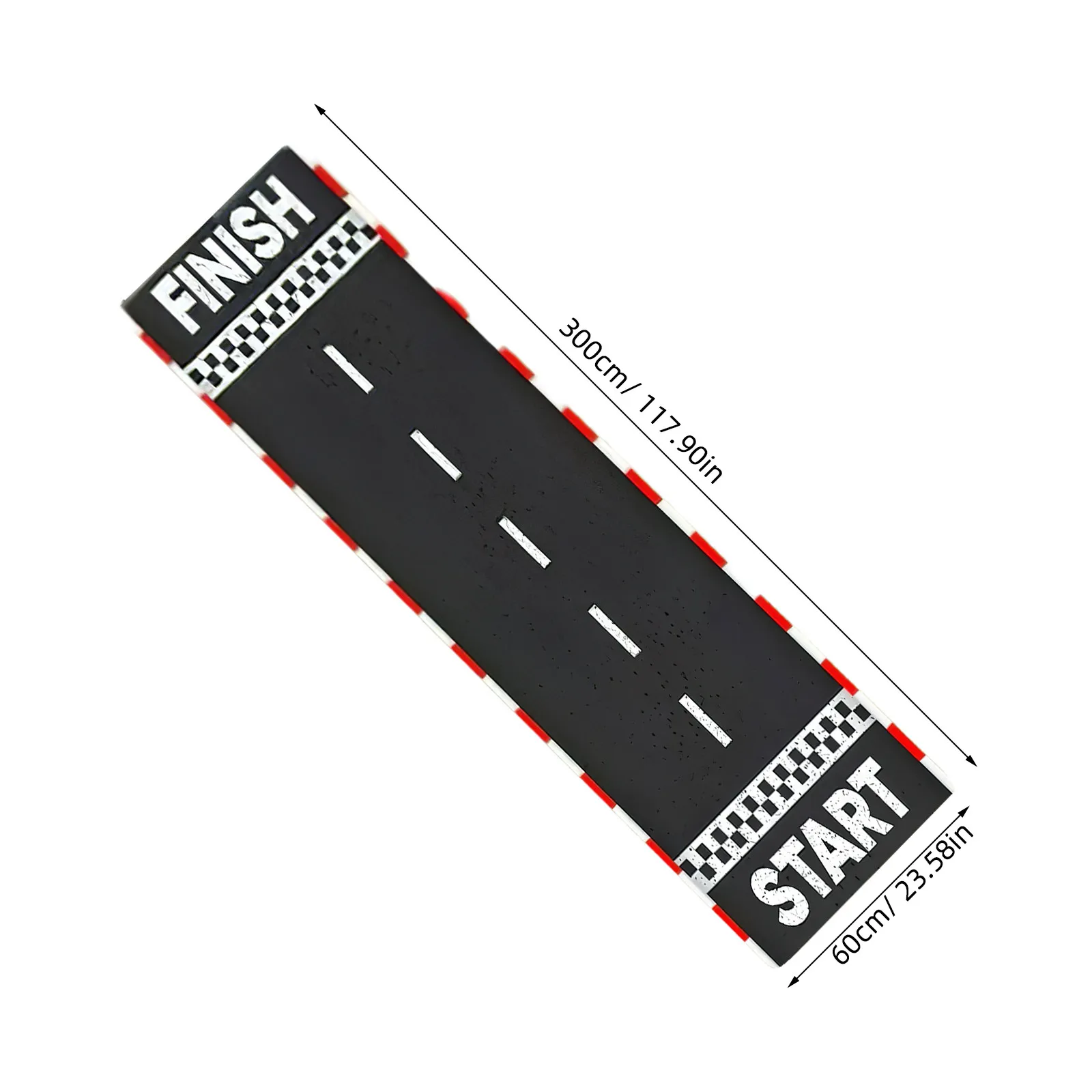 Racing Track Runner Rug Road Carpet Start Finish Line 9.8ft X 23.6inch Quick Dry Water Absorbent Floor Mat Playroom Bedroom