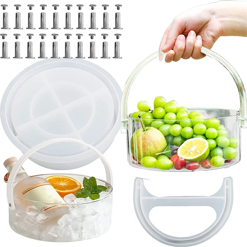 

1 set Silicone Bucket Mold Ice Storage Barrel Craft DIY Container Molds Easy Demold Durable Non-Stick Easy Clean Gift For Family