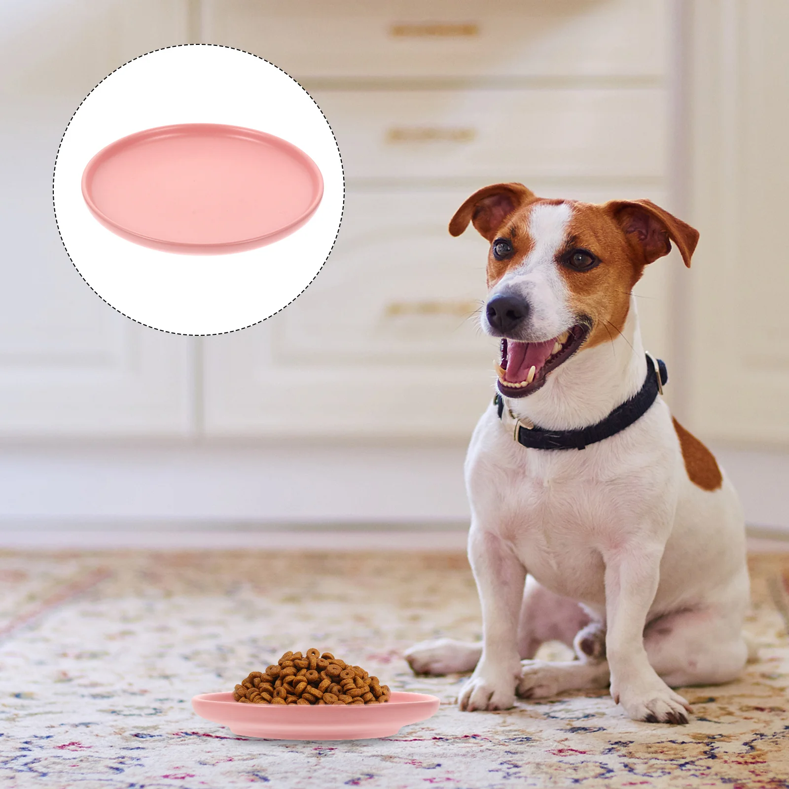 

Shallow Ceramic Cat Dish High Quality Feeding Bowl Non Spill Cat Ceramic Bowl for Food Water Dry Wet Food Easy to Clean