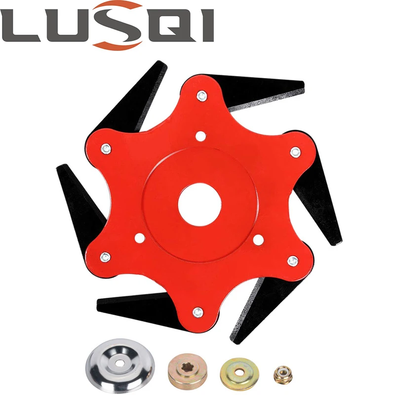 LUSQI  honda 6-Blades Steel Cutter Trimmer Head Manganese Steel Weed Head For Gasoline Brushcutter Removal Grass garden