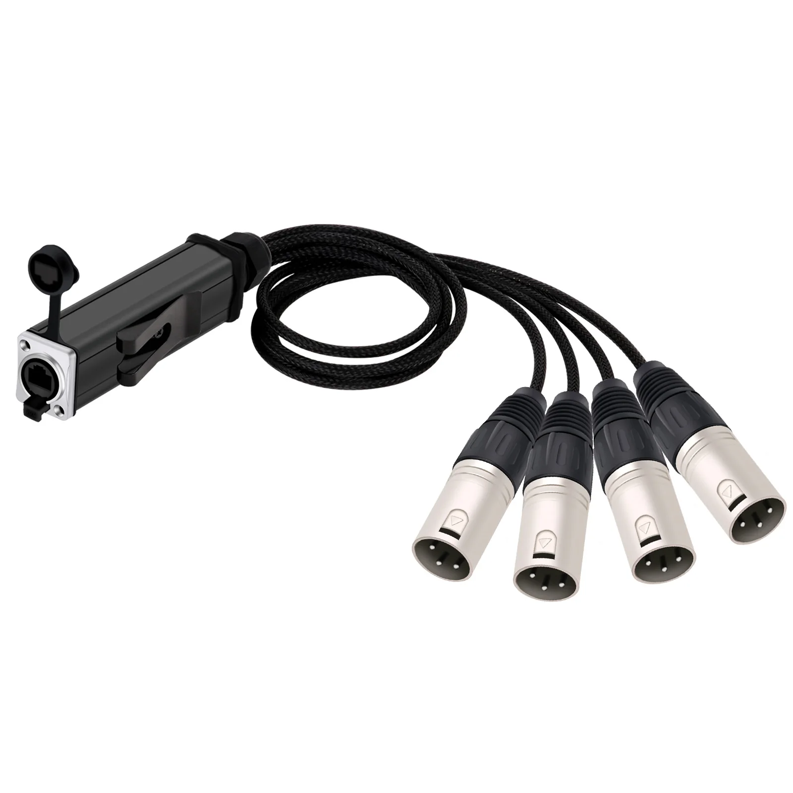 RJ45 CAT5 mit abgeschirmtem 4-Kanal-3-Pin-XLR-Stecker/Buchse, Multi-Netzwerk-Empfängerkabel für Bühnenaufnahmestudio – Detail 25