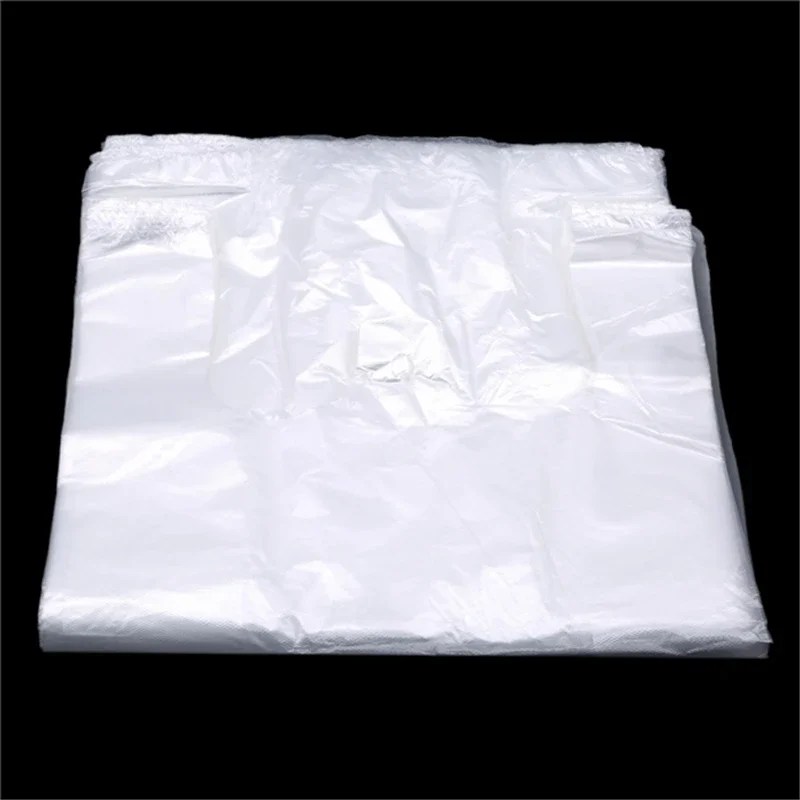 Kunststoff-Einkaufstasche, 100 Stück, transparente Einkaufstasche, Supermarkt-Plastiktüten mit Griff, Lebensmittelverpackung – Detail 21