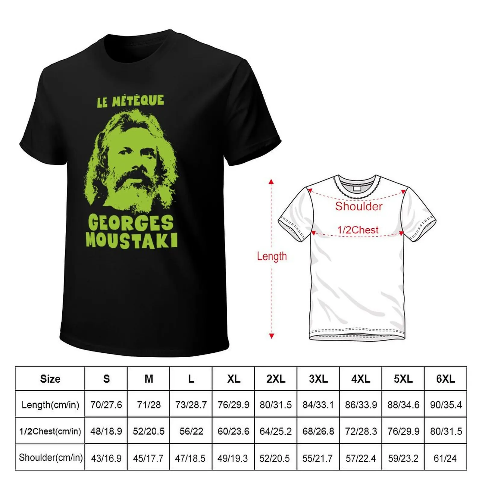 Le Métèque - Georges Moustaki Illustration T-Shirt Fashion Casual Short Sleeve T-Shirt
