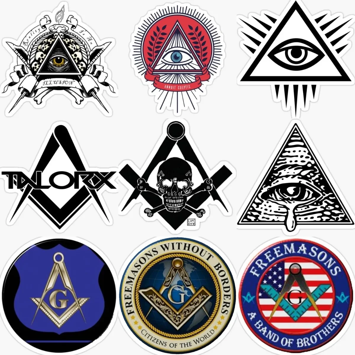 Freemasons The Eye of God Badge Creative Stickers Accessories Camper Vinyl Truck Van Bicycle Laptop Car Motorcycle Decal 2023