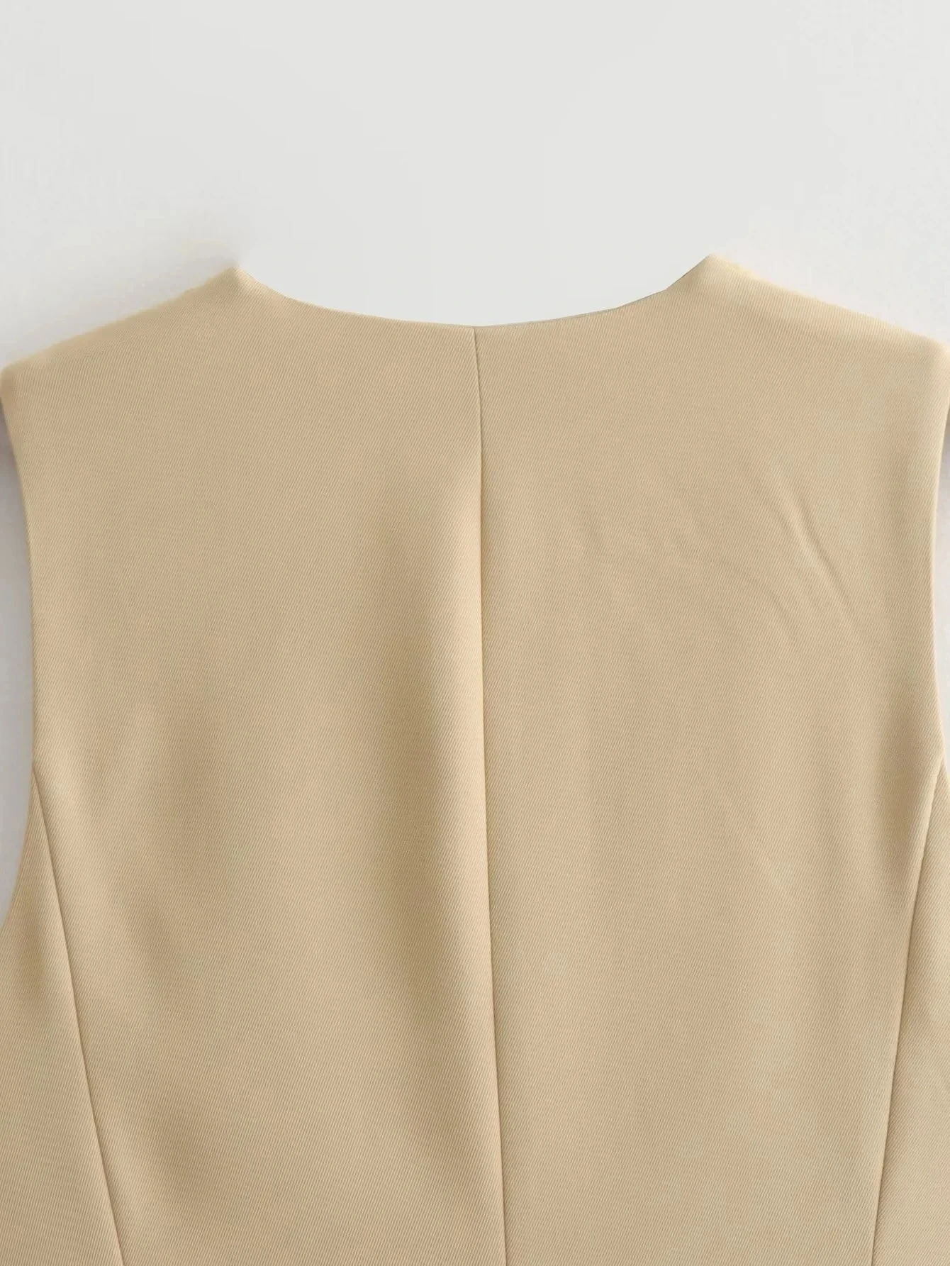 HH Damen Elegantes Khaki-Rock-Set, 2-teilig, ärmellose, einreihige, schmale Weste, einfarbiger A-Linien-Rock, Sommer-Strand-Partykleidung – Detail 13