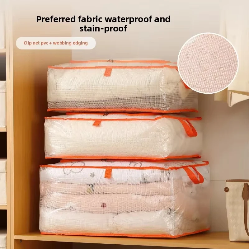 1 Stück ​ Quilt-Aufbewahrungstasche mit großer Kapazität, faltbar, staubdicht, wasserdicht, für den Heimgebrauch, transparente Aufbewahrungstasche für Kleidung ​