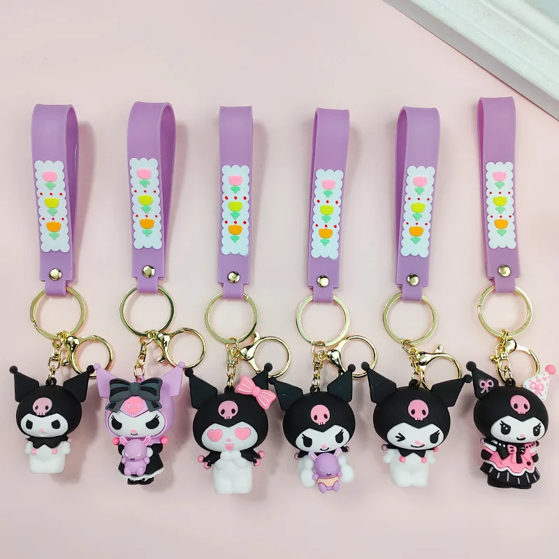 

Sanrio Kuromi Fashionable and Exquisite Doll Keychain Cute Cartoon Bag Hanging Decoration Exquisite Car Keychain Decoration Girl