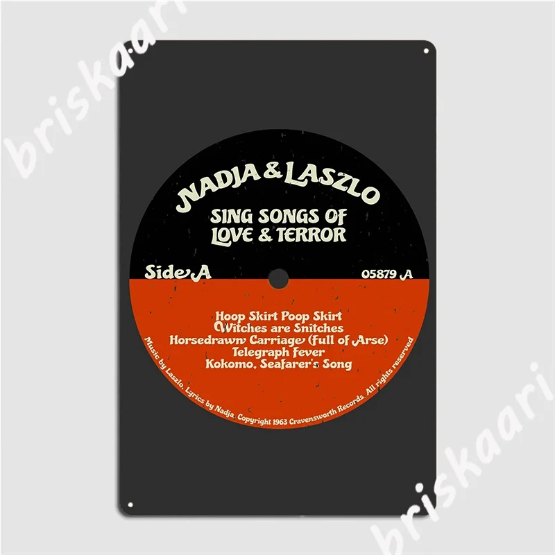 Nadja And Laszlo The Human Music Group Metal Plaque Poster Classic Club Painting Décor Party Tin Sign Poster