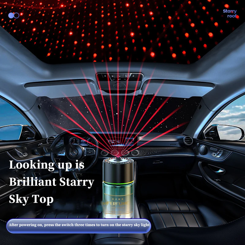 آلة الروائح المثبتة على السيارة، مصباح السقف على شكل نجمة، رذاذ ذكي، مرطب السيارة، عطر إزالة الرائحة، رذاذ تلقائي #2