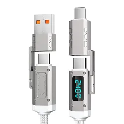 240W PD 4 in 1 charging cable type c to usb c charger USB A for Android iphone use