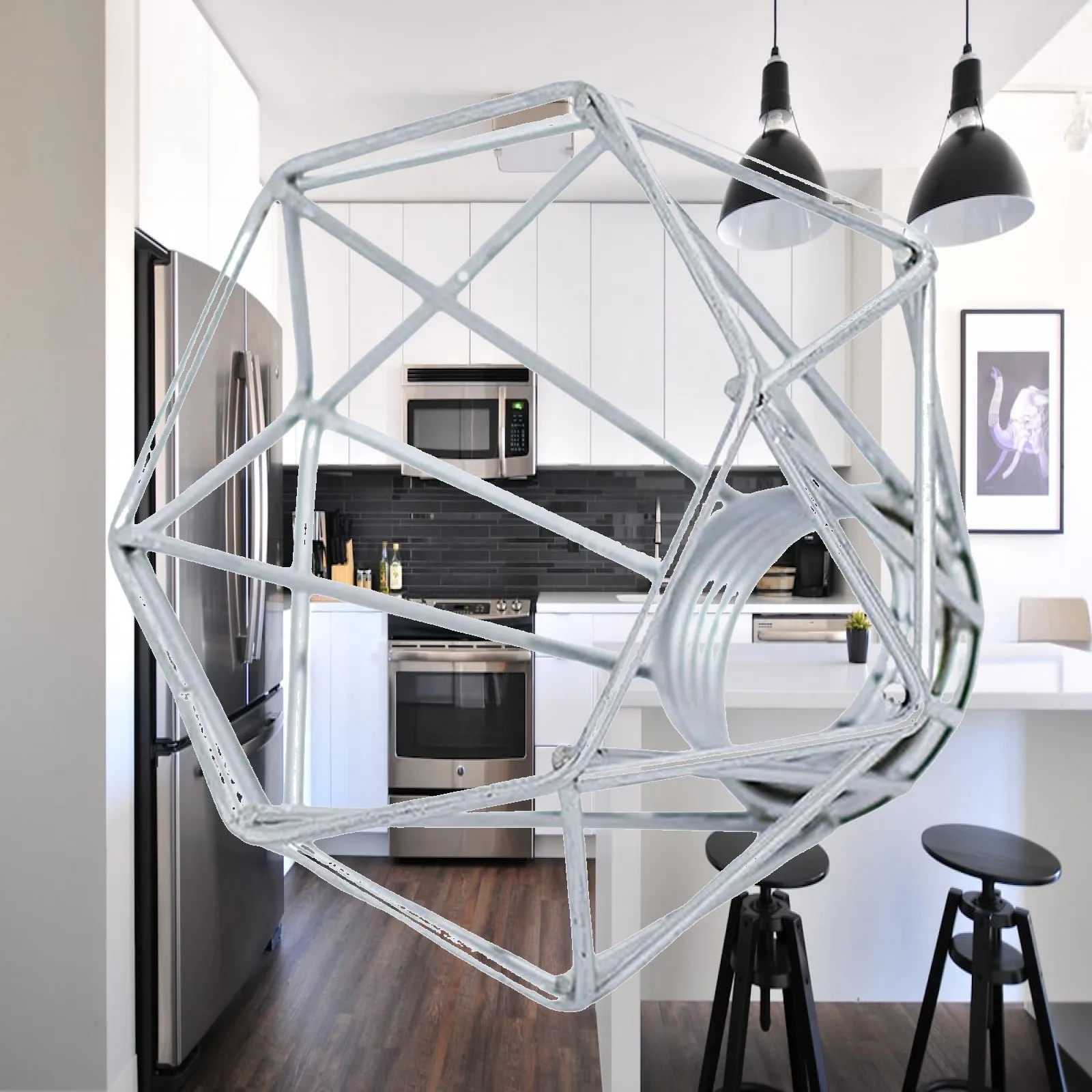 

Lampshade Metal Lights Cage Lantern Lampshade Ceiling Pendant Light Cover Easy to Install Bulb Cage for Hotel Home