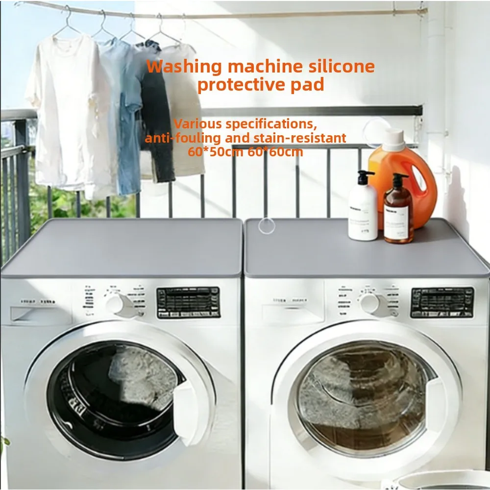 Kitchen Can Be Wiped and Washed 60 * 60CM Washing Machine Top Protective Pad Pet Silicone Dust-proof Protective Pad