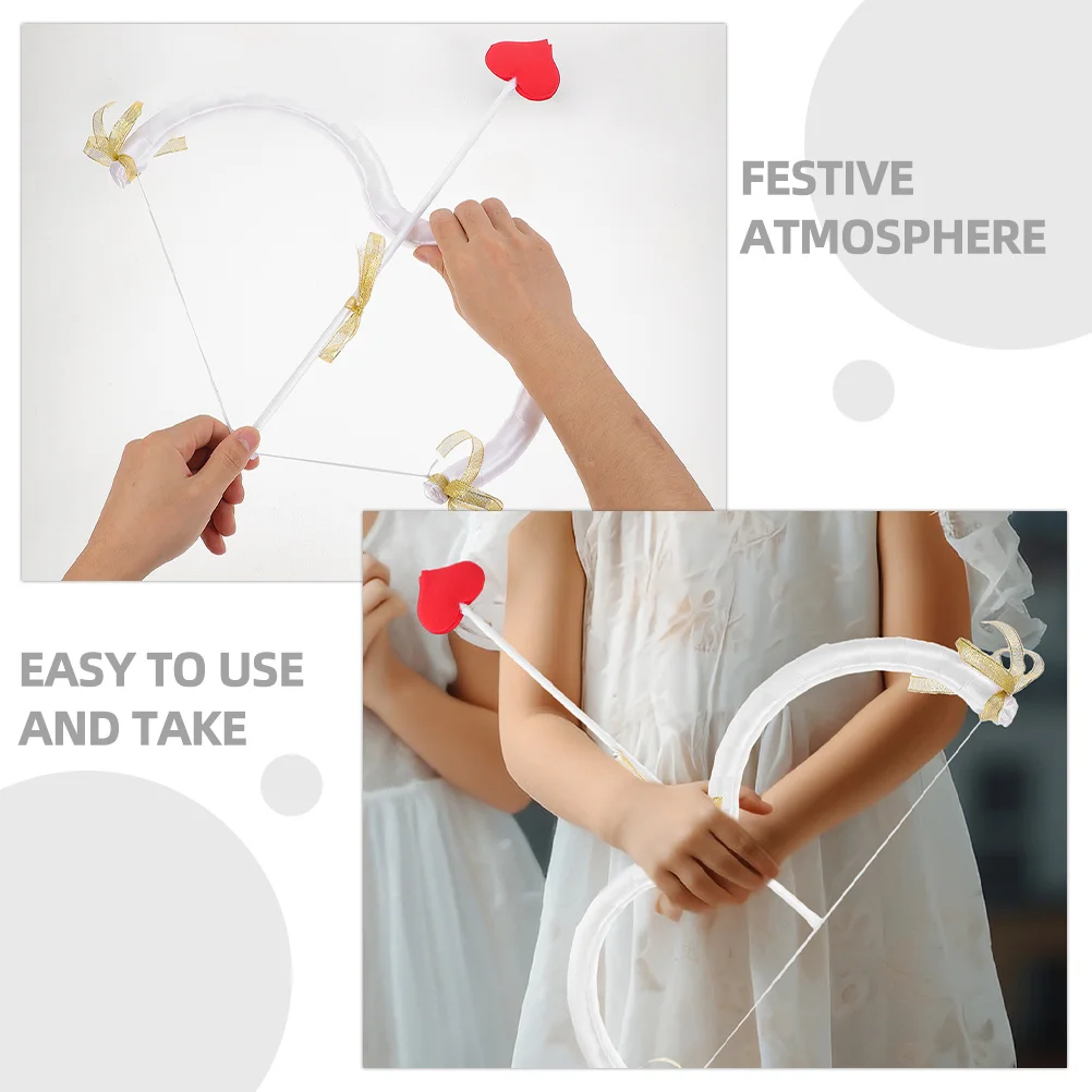 

2Sets Cupid Bow Arrow Props Kids Costume Accessories Valentine's Day Cosplay Party Essential Cute Durable Foam Outfit