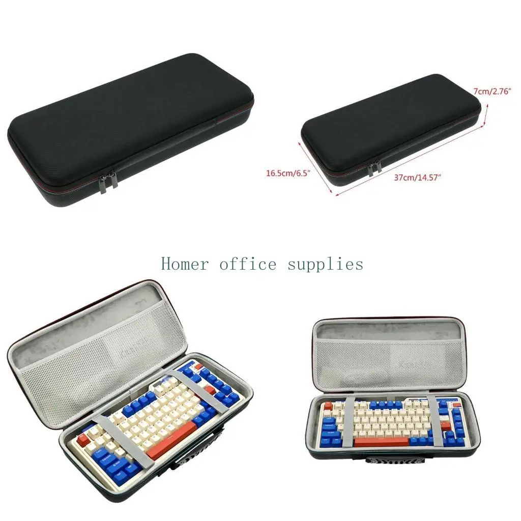 K43B Keyboard Shockproof Case for KZZI K75 PRO RGB 75% Keyboards Large Capacity Lining and Double Zipper Closed Design