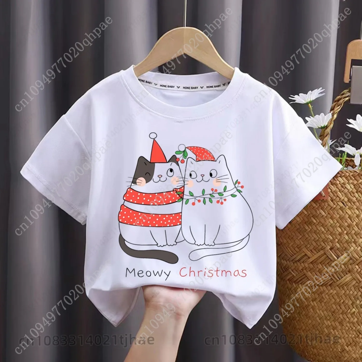 عيد ميلاد سعيد القطط موس الرسومات الاطفال بلايز للأطفال سانتا كلوز خطابات حفلة تي شيرت للبنين تي شيرت لفتاة بلايز