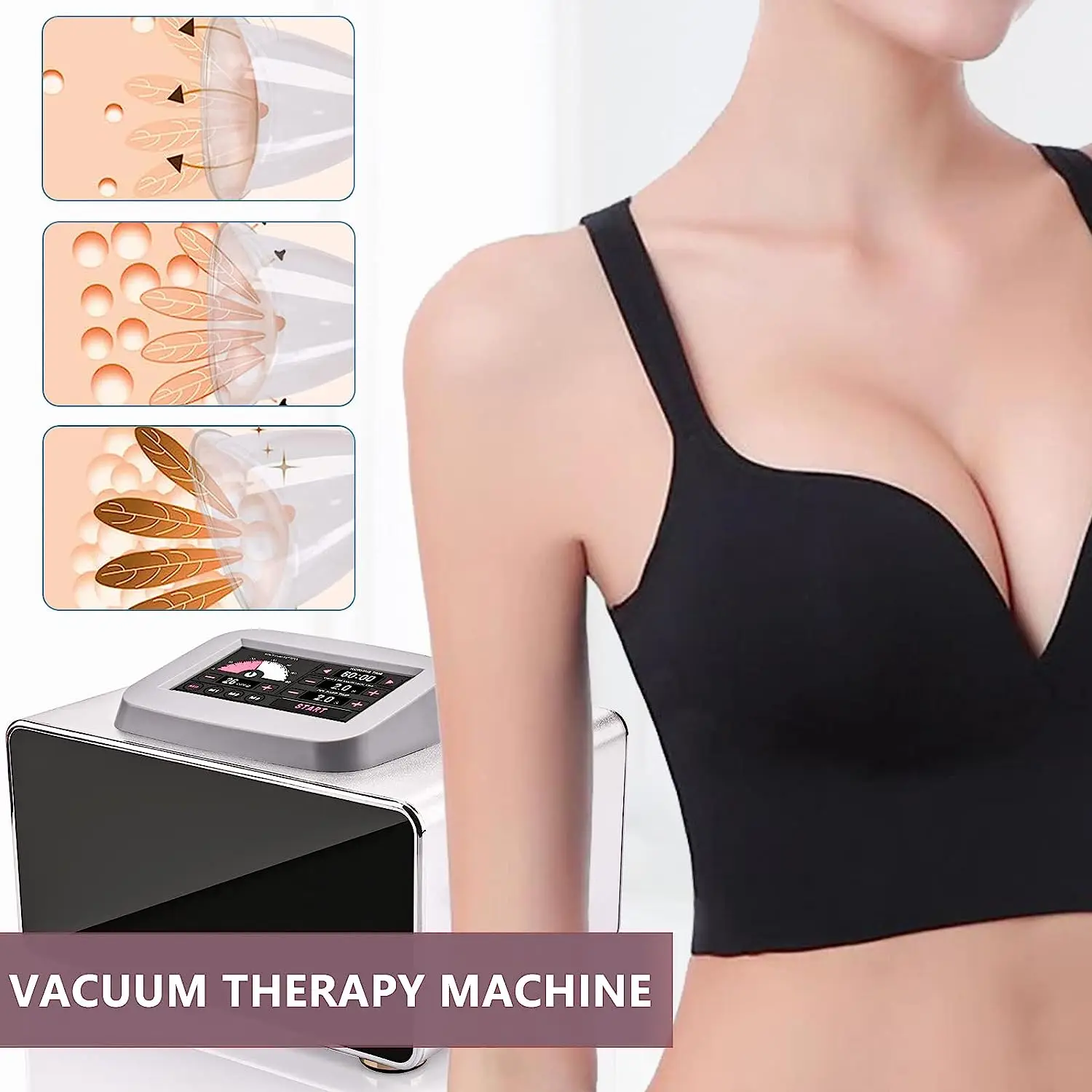 24 Cups Multifunctional Cupping Machine Butt Vacuum Therapy Machine With Touch Screen Operate Cupping Therapy Set 3 Gua Sha Hand