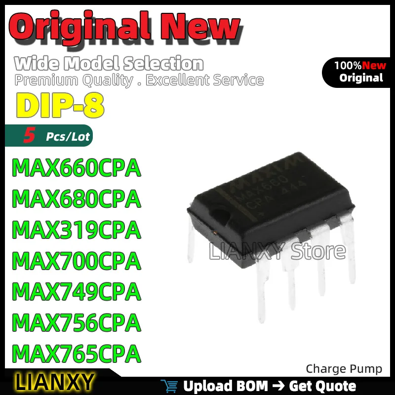 5pcs DIP-8 MAX660CPA MAX680CPA MAX319CPA MAX700CPA MAX749CPA MAX756CPA MAX765CPA Charge Pump New Original