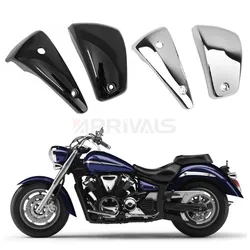 Chrome Black ABS Left Right Side Battery Fairing Cover For Yamaha V-Star 1300 XVS1300 2007-2017 Motorcycle Accessories