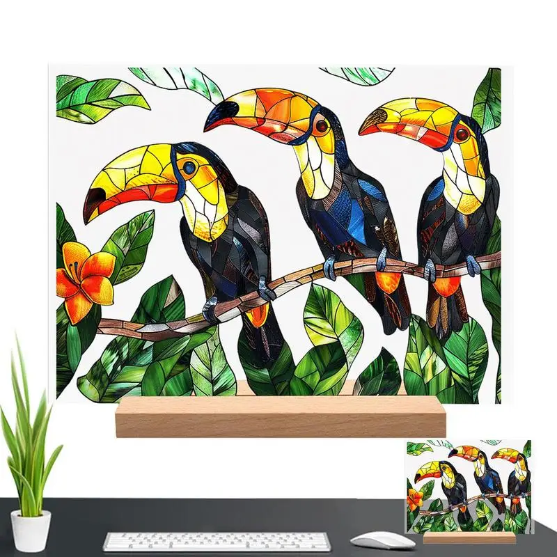 Vibrant Colorful Floral Motifs Pattern painting Artistic Wall Decor With Birds Daisies Contemporary trendy flower ornaments