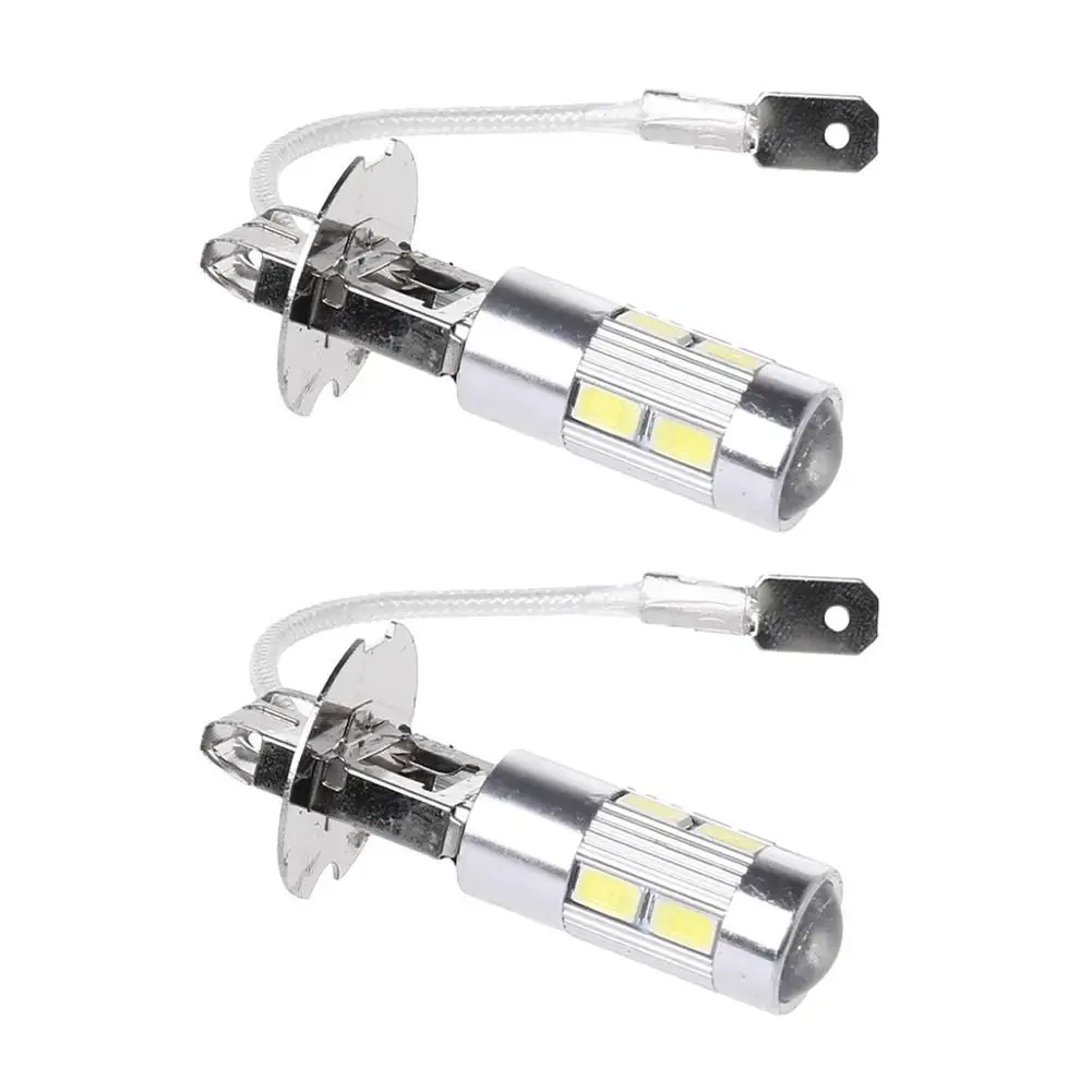 2Pcs H1 H3 LED Bulbs 6000K White Super Bright High Power Lamp 5630 10-SMD Light Car Car Auto Accessories Fog Driving DRL T5C9