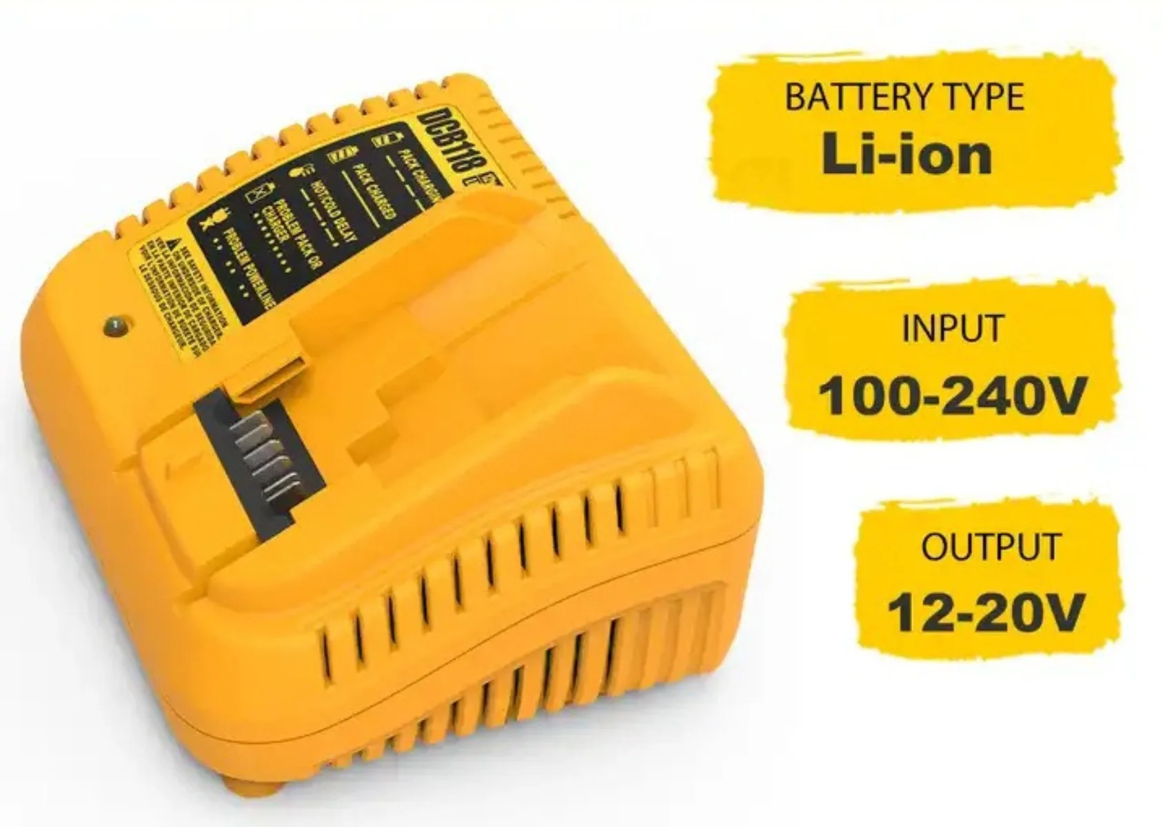 

Зарядное устройство для аккумуляторов DeWALT 12V-20V, замена для быстрого зарядного устройства литиевых аккумуляторов DCB118 DCB112