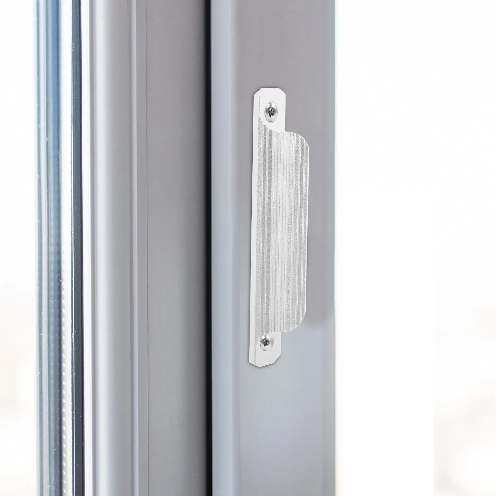 2Pcs Lightweight Sturdy Aluminum Sliding Door Handle Ergonomic Pull for Sliding Cabinets Wardrobes French Doors Pocket Doors