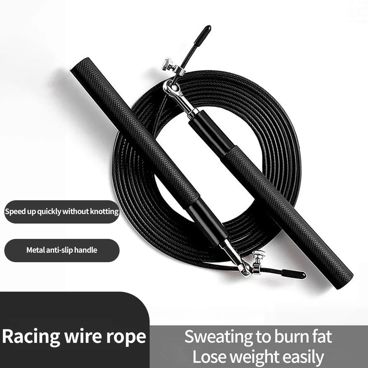 Springseil aus Aluminiumlegierung, Stahldraht, Racing, selbstsicherndes Springseil für Erwachsene, Sport, Fitness, Stahldraht, doppeltes Lager, Springseil