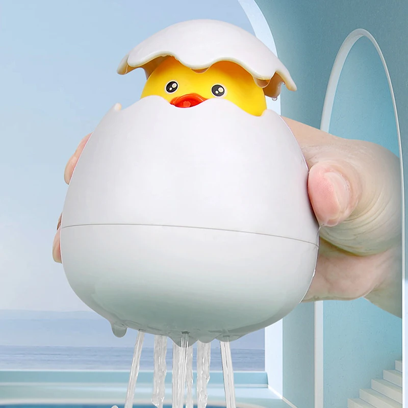 Baby Bathroom Bath Toy Little Yellow Duck Shower Head Kidsren's Bath Play Penguin Dinosaur Floating Spray Egg Water Bathtub Toy