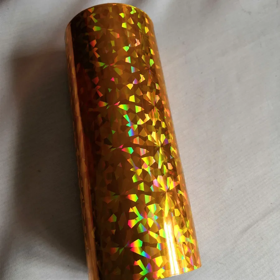 2rolls 16cm x 120m Holographic foil broken glass pattern gold color or silver color hot stamping foil on paper or plastic