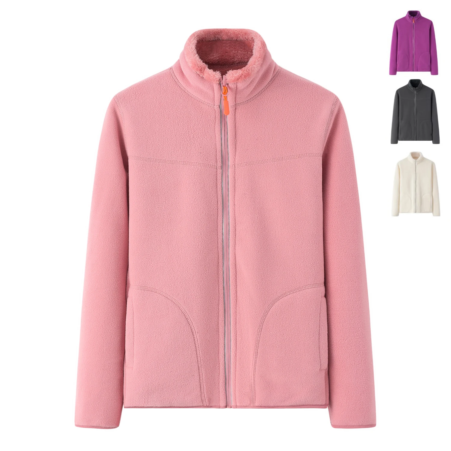 

Женская флисовая толстовка на молнии с подкладкой из кораллового флиса, антистатическая, для повседневной носки, однотонная, мужская, для поездок на работу, длинная