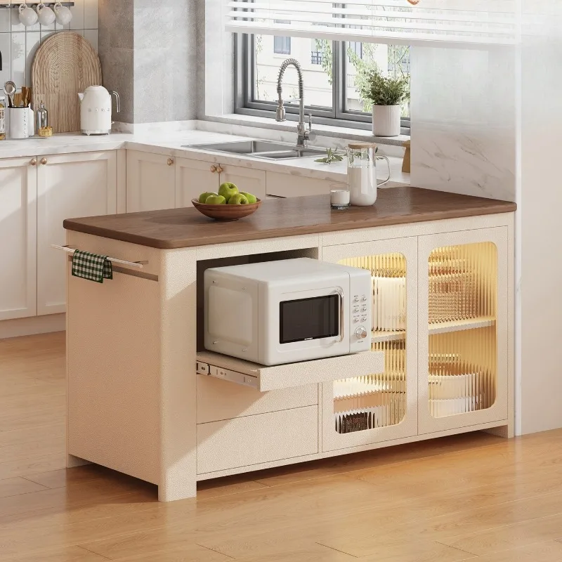 Customized solid wood island cabinet individually removable kitchen cooking table Nakajima table