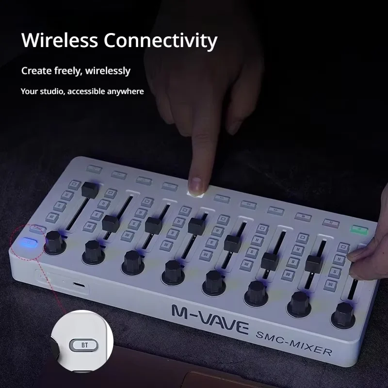 New M-VAVE Bluetooth MIDI mixing console portable music arrangement MIDI controller pusher SMC Mixer mixing console holiday gift