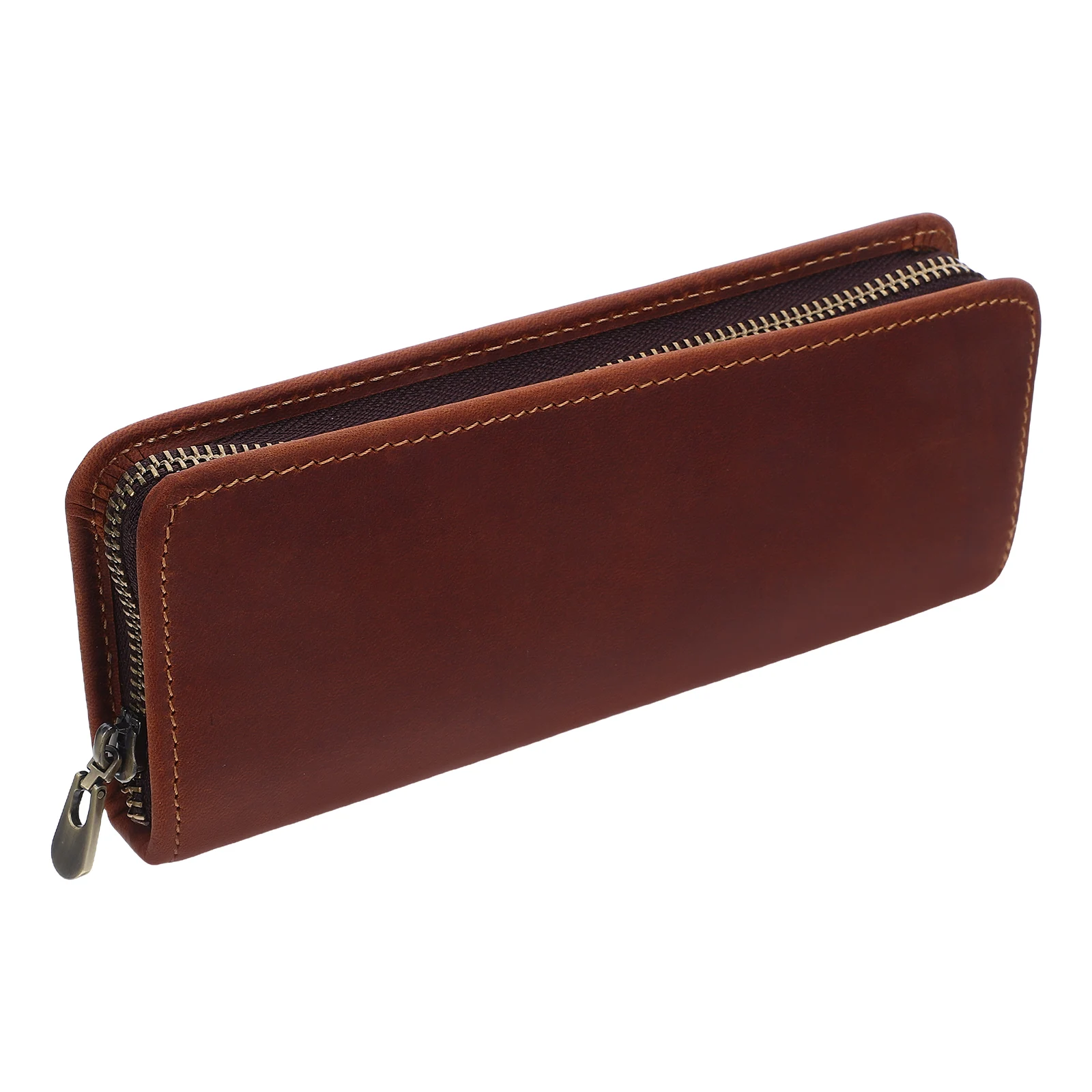 

Retro Pencil Bag Pouch Holder Vintage Case Storage Box Cowhide Organizer Marker