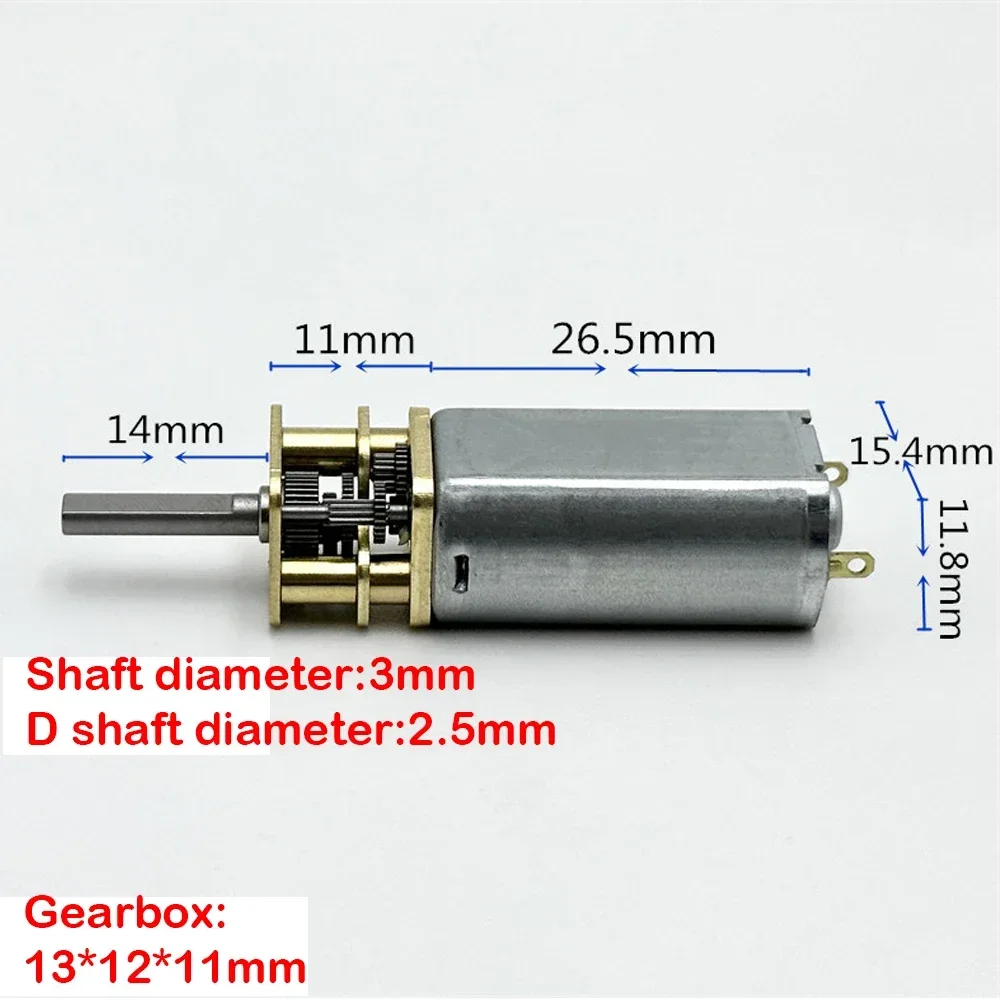 Mini 16MM 050 Gear Motor DC 3V-9V 5V 6V 165RPM Slow Speed Large Torque Engine D-Shaft Reduction Robot Electric Lock