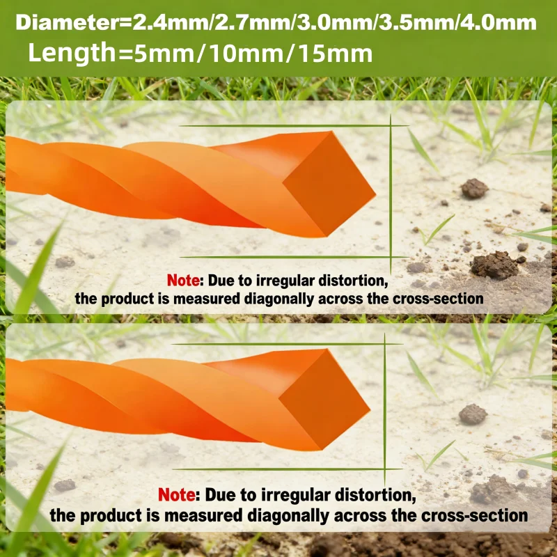 LUSQI Nylon Grass Trimmer Line Spiral Brush Cutter Rope 2.4mm-4mm 5m-15m Heavy Duty Cutting Line Grass Trimmer Accessories